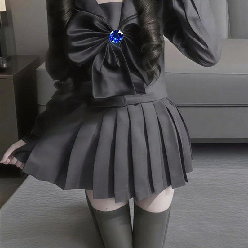 日系正统jk制服灰色二本水手服学生服学院风春秋长袖Z百褶裙套装