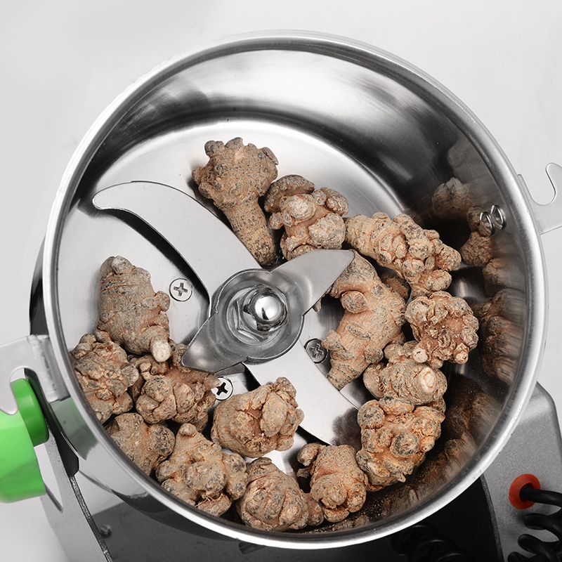 包邮 350克药材粉碎机不锈钢手提研磨机家用五谷大功率超细磨粉