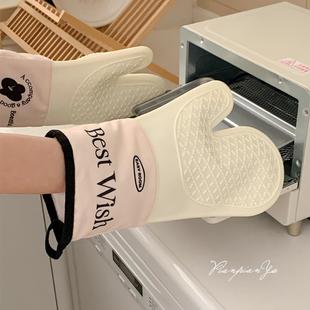 厨房加厚隔热防烫手套烘焙烤箱专用家用微波炉防水防滑硅胶手套