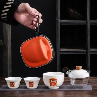 便携式 旅行茶具单人一壶三杯家用小套装 户外露营快客杯泡茶壶定制