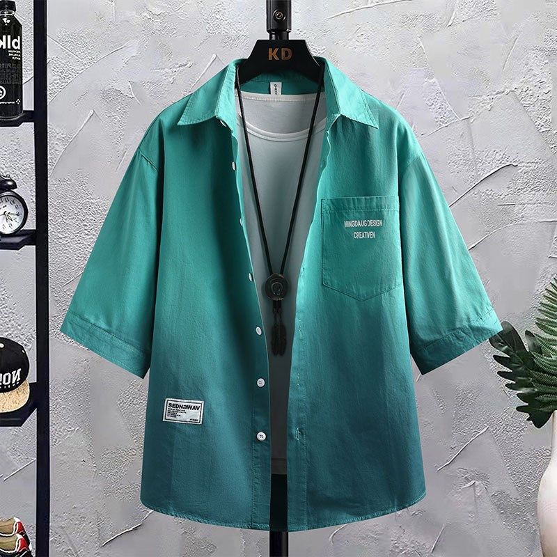 13青少年夏季七分袖衬衫12岁大童14初高中学生15男孩纯棉中袖衬衣,男装,衬衫,淘宝优惠券,粉丝福利购,淘宝优惠卷