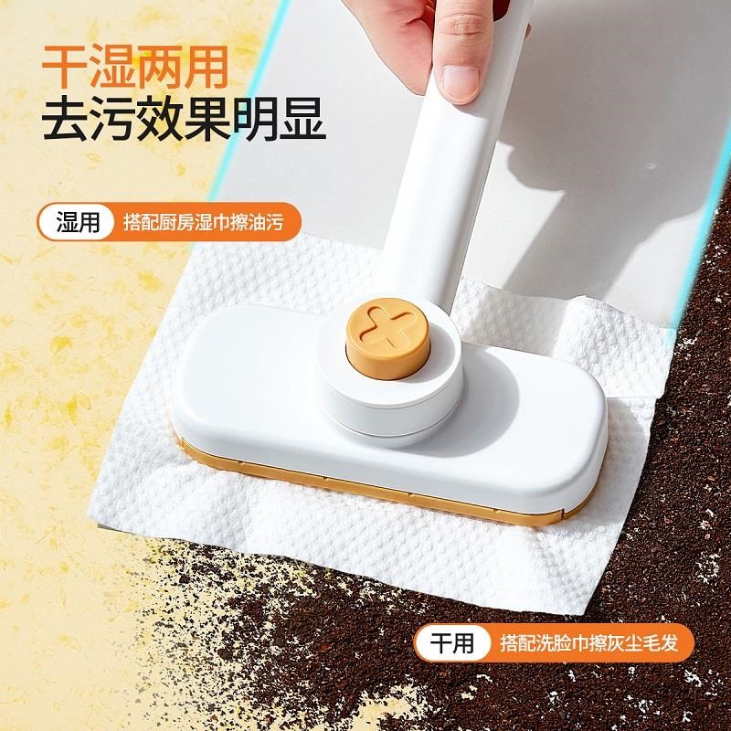 洗脸巾拖把夹布迷你拖把可旋转卫生间墙面清洁免手洗自动夹板地拖图片