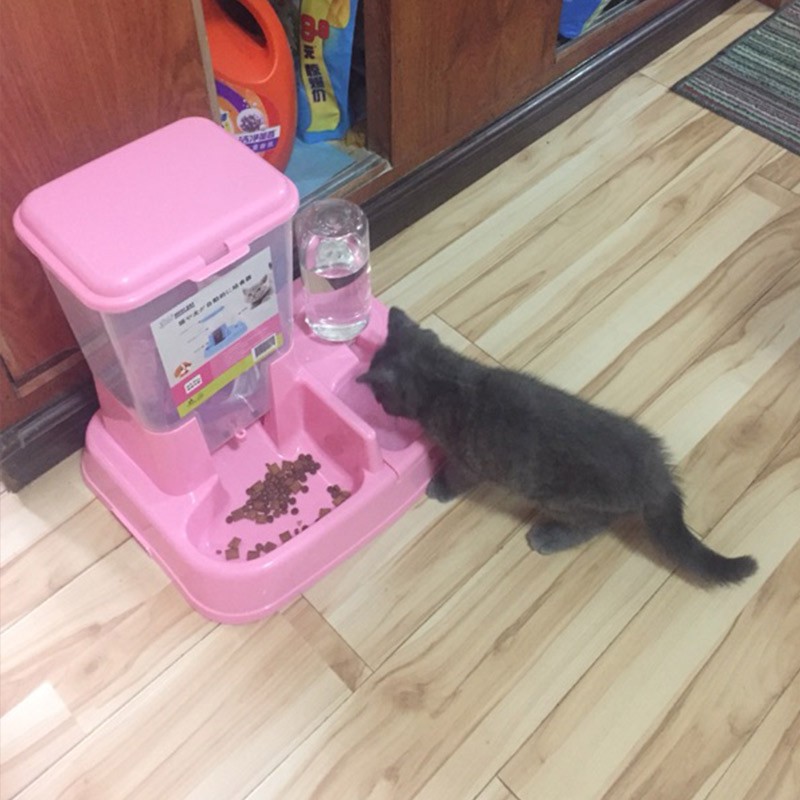 猫咪用品猫碗双碗自动饮r水狗碗自动喂食器宠物用品猫盆食盆猫食