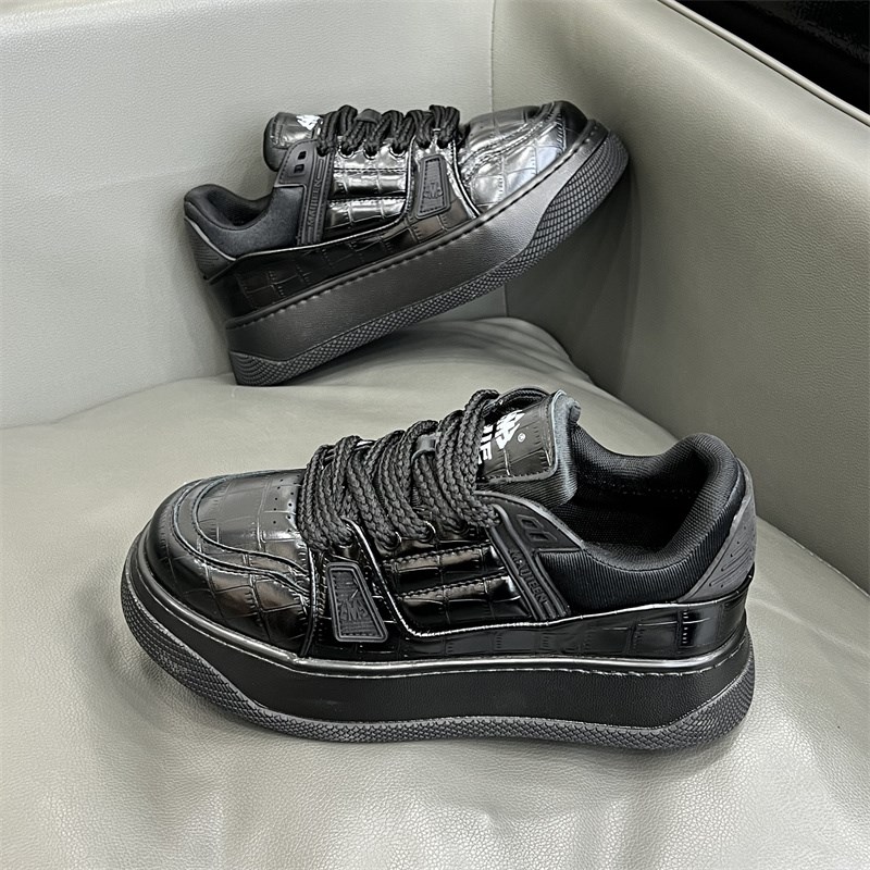 男鞋2025春季新款透气小白鞋潮流增高厚底板鞋男士运动休闲鞋