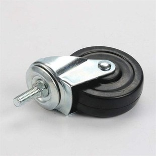 螺杆式 M1025橡胶脚轮展示架万向脚轮带刹车轻型实心小轮子万向轮