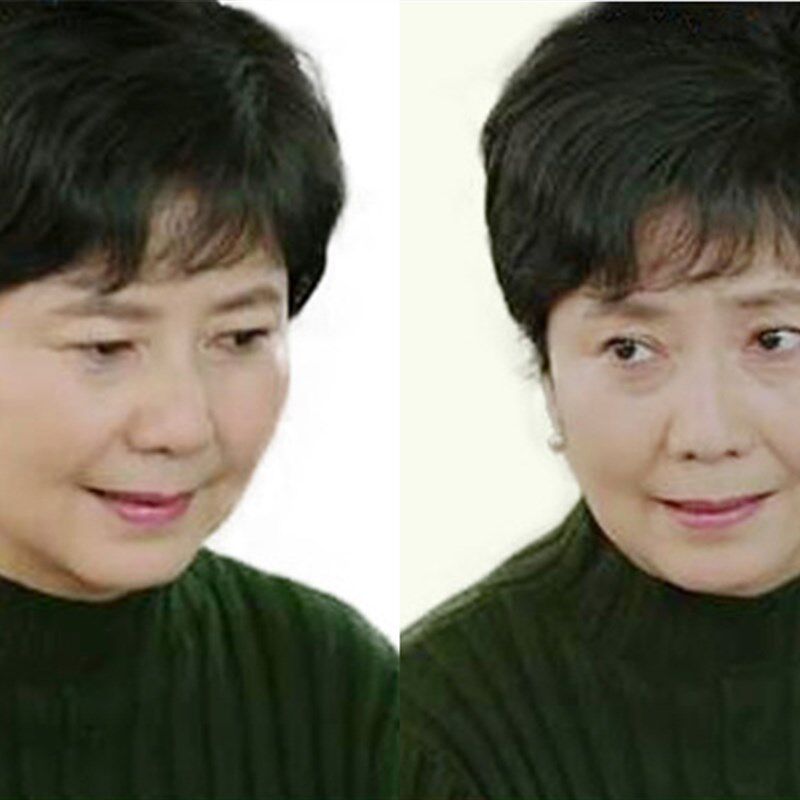 新品真人发丝老年人m假发女真发套短发整顶全头套老人奶奶太太自