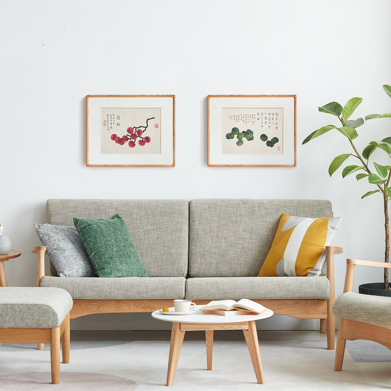 新中式水果装饰画丁辅之水墨水彩日式文艺小清新餐厅饭厅厨房挂画图片
