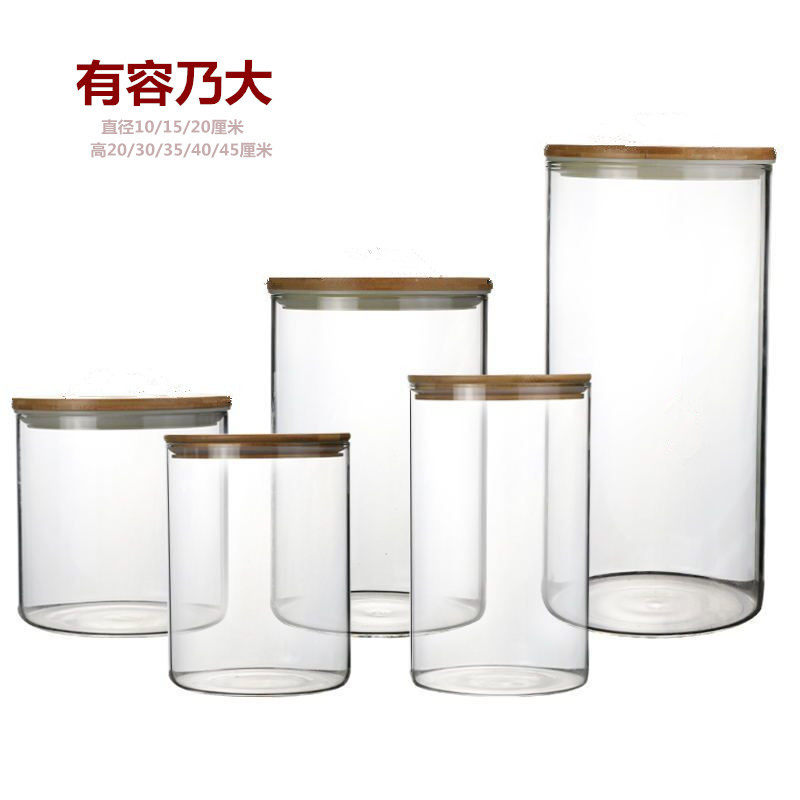 大号玻璃密封储物罐五谷杂粮罐商品展示瓶米桶泡T酒缸大食品罐子