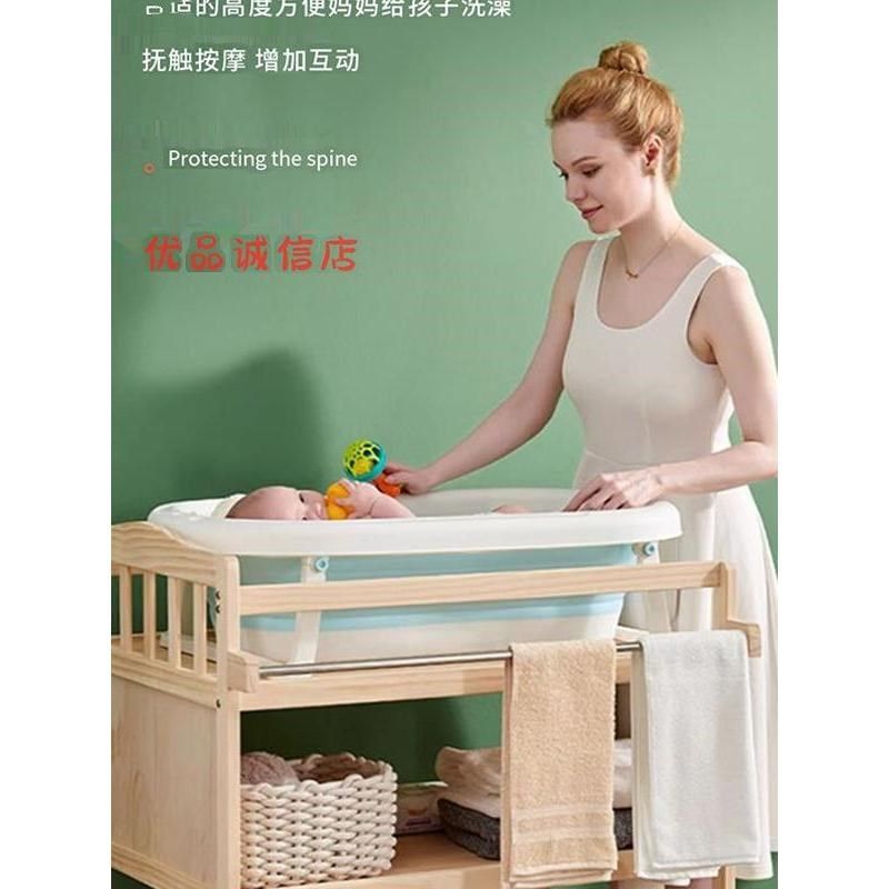 新疆包邮换尿布台新生儿宝宝可移动婴儿床实木婴儿多功能实护理台