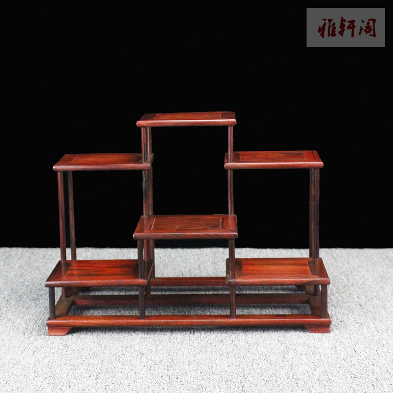 红酸枝中式紫砂壶茶具博古架展示架置物架工艺品盆景摆件实木架子
