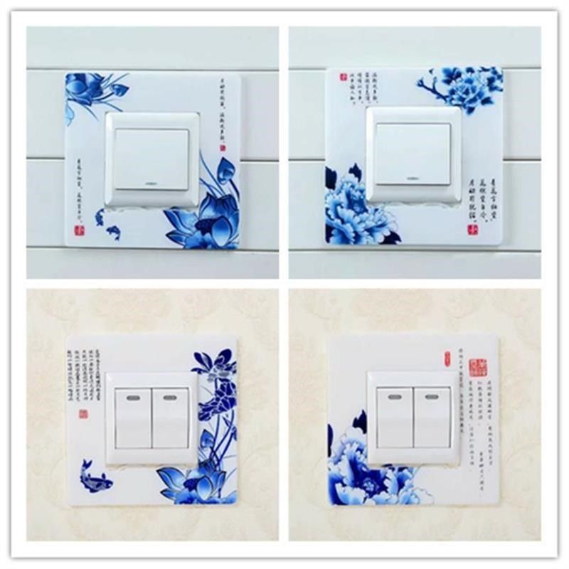 八个开关贴亚克力墙贴插座贴塑料开关套保护套防尘罩欧式韩式