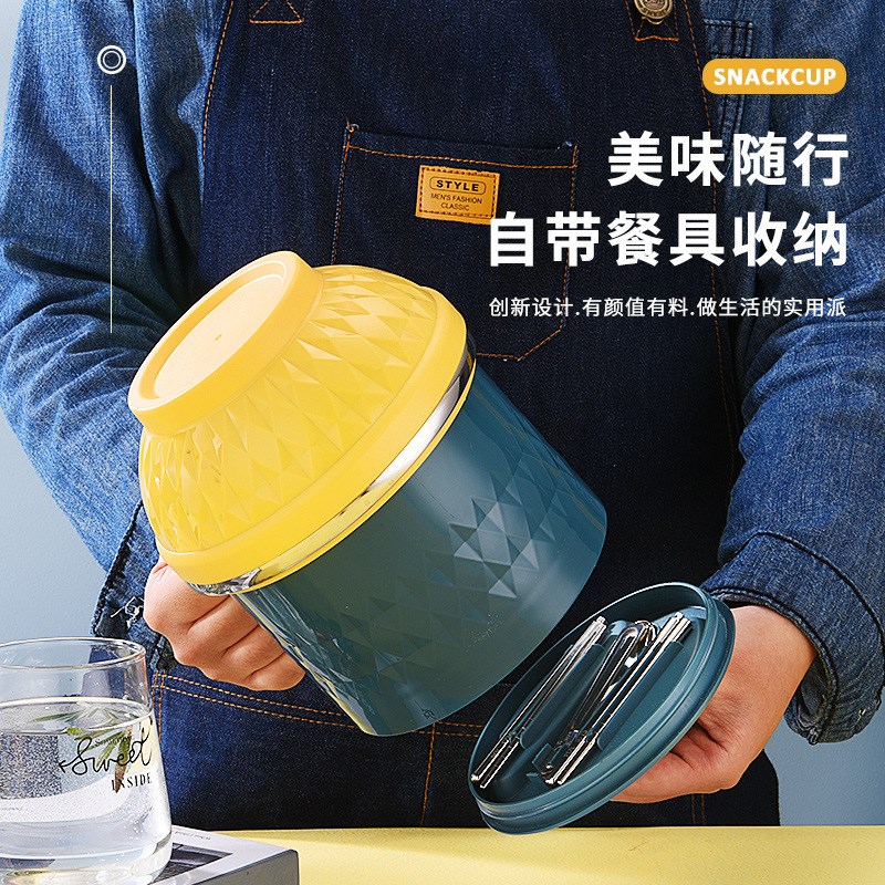 代304发不锈钢快餐杯带碗盖保温碗多用学生食堂密封饭盒