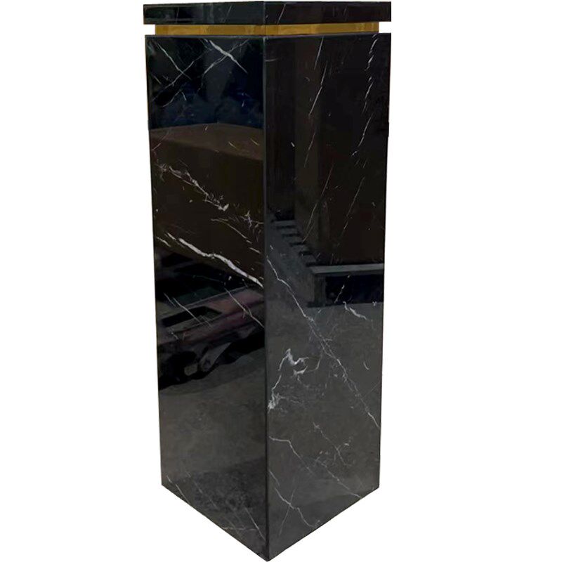 天然黑白根大理石摆件底座酒店别墅玄关装饰石材柱子雕塑台定制