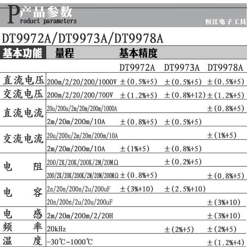 厂台式货源仪器仪表手持式价多用表高精度台式dt9978a数字多用表