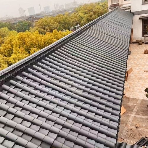 加厚110*90cm中式古建塑料一体D瓦防水房檐装饰仿小青瓦仿古瓦雨