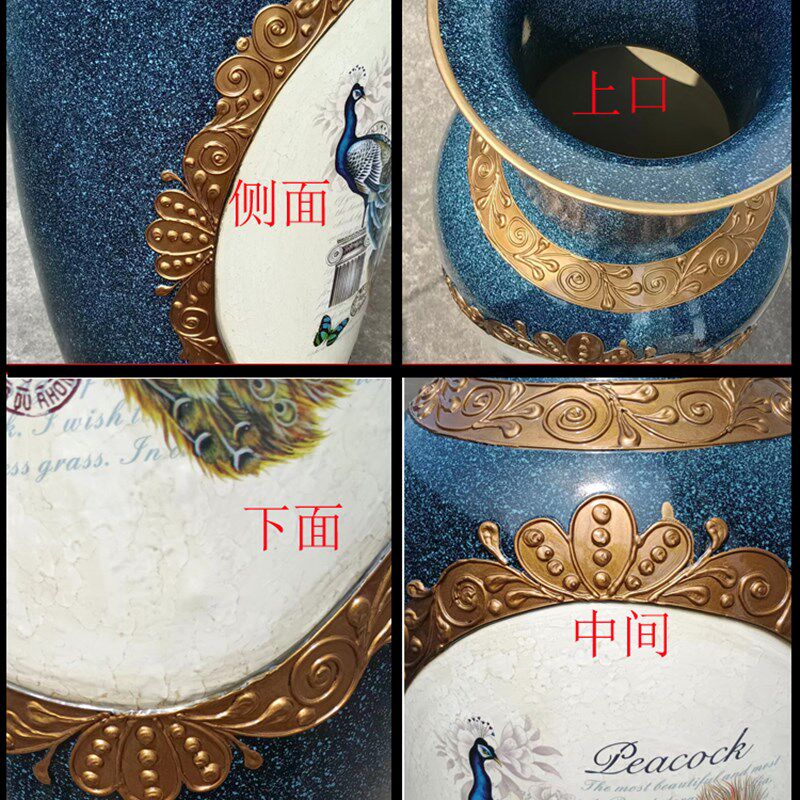 欧式家居摆件陶瓷落地大花瓶中式客厅花插装饰品结婚礼物装饰摆件