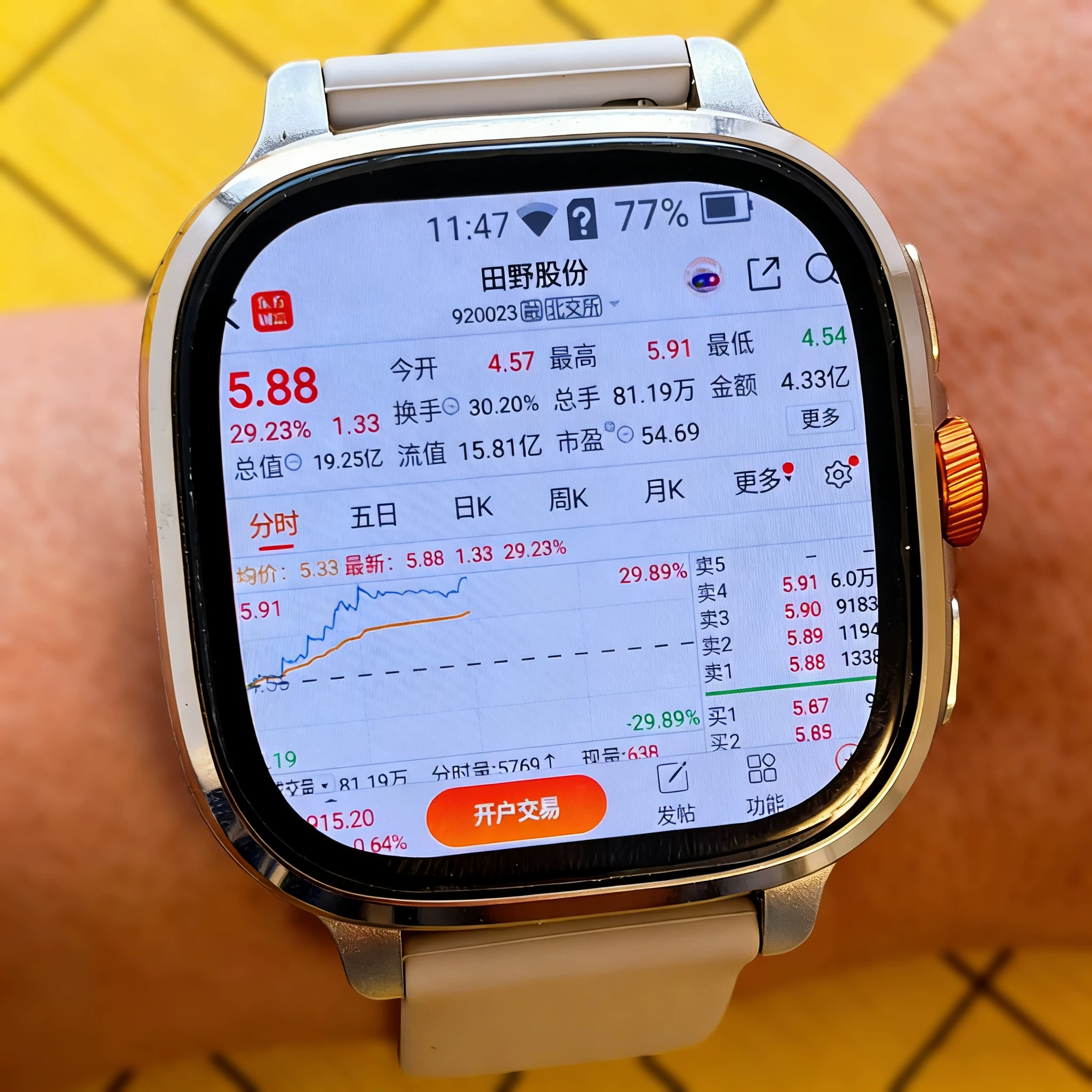 2026新款【阔屏炒股手表】5G全网通智能手表下载软件期货股票盯盘神器成人炒股专用看盘交易WiFi上网
