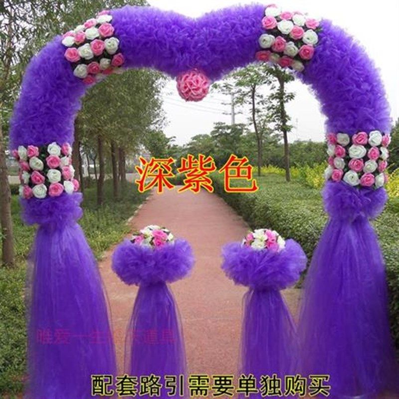 绢花拱门婚庆花门开业店庆拱门雪纱花门花架结婚礼布置道具花拱门