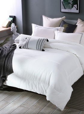 灰色简约男士四件套带被芯枕芯六七件套床上用品被褥套装学生单人