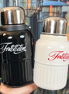 女士保温杯高颜值红色304不锈钢大容量杯子女新款2024茶水分离杯