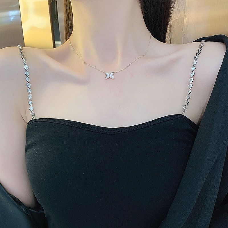 新款内衣肩带可外露龙虾扣珍珠肩带透明隐形水钻可带拆一字领美背