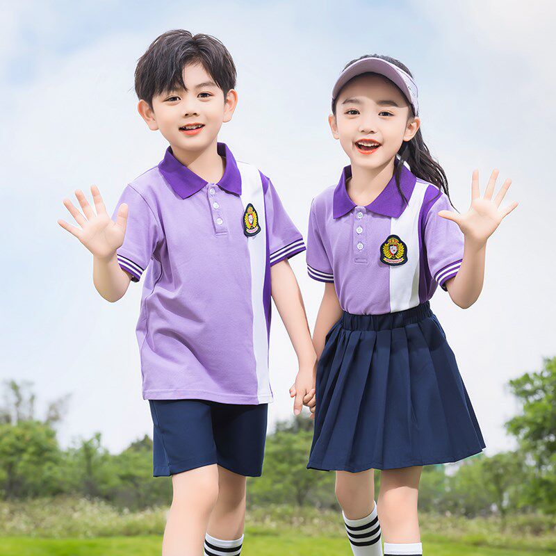 幼儿园园服夏装学院风毕业照服装儿童校服夏季小学生班服定制