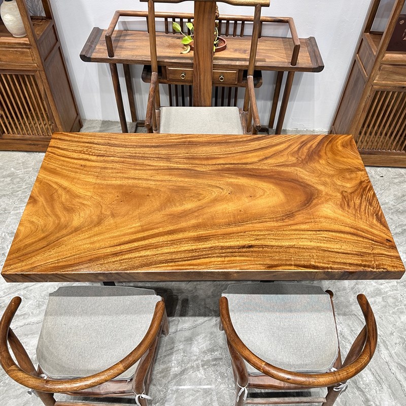 南美胡桃木实木大板茶桌茶台原木书桌板椅组合桌面餐桌50*80*6.5