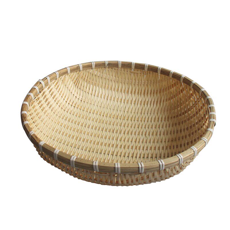 装馒头的容器竹编沥水篮手工竹制品圆形筲箕家用水果篮馒头筐洗菜