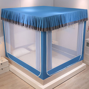 全封闭遮光床幔卧室家用床围挡布坐床式床帘支架蒙古包蚊帐一体式