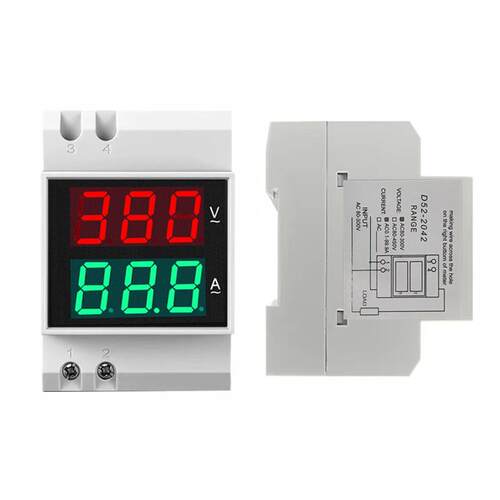 导轨式交流电压电流表数显双显家用220v智能380v三相空开d52-新款