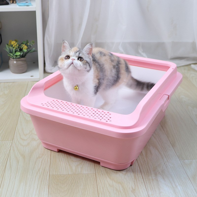 猫砂盆大号半封闭双层抽屉式松木猫厕所防外溅猫咪用品猫沙盆便盆