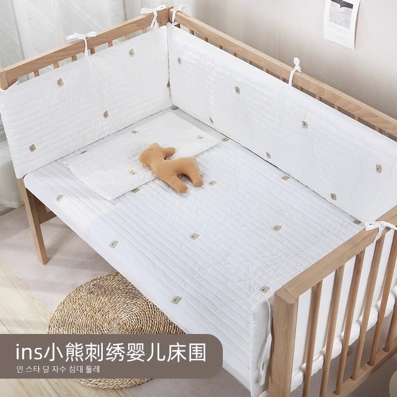 婴儿床床围四季可拆洗防撞围挡儿童拼接床三面防摔软包可定制