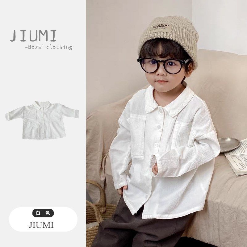 男童春季条纹毛衣马甲套装儿童宽松白色衬衫小童萝卜裤三件套春装