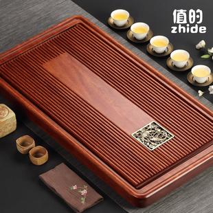 天然乌金石茶台 值 花梨木茶盘 家用整块实木茶海简约电木款 茶盘