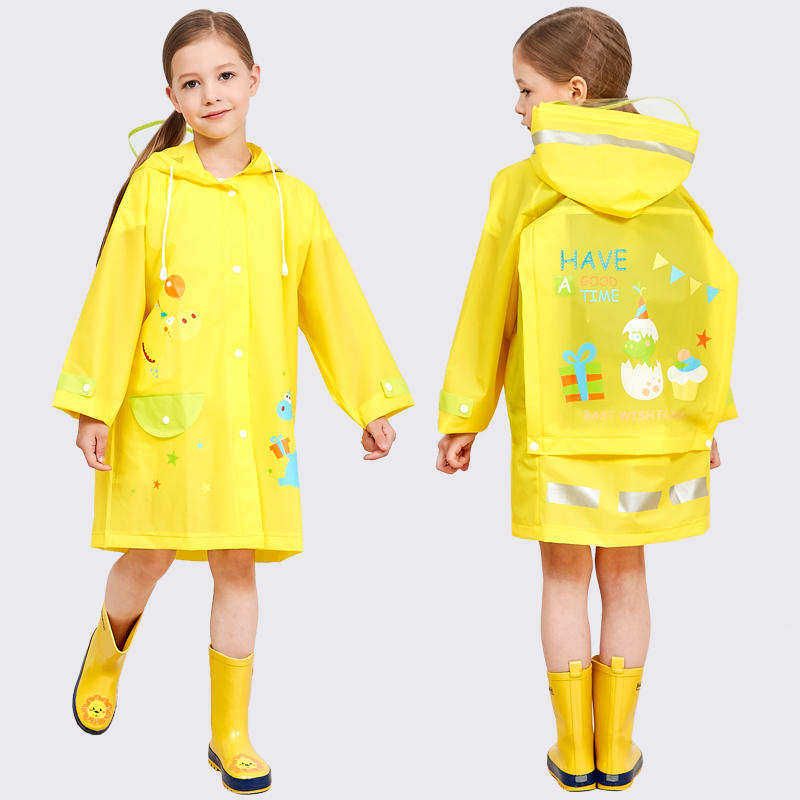 柔软黄色四季儿童轻便雨衣雨披时尚简易雨具公主夏季常备中学生女