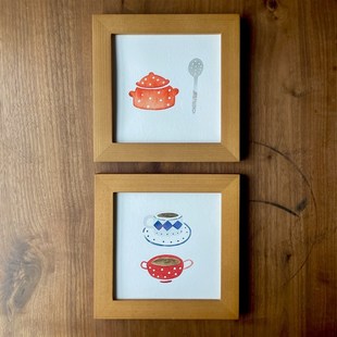 日系迷你 咖啡 小挂画 厨房摆画墙洞遮挡 装饰画 可爱画 墙面拼画