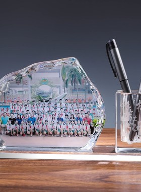 老师笔筒刻字毕业水晶司礼品周年礼物送公m同学聚会纪念品摆桌面