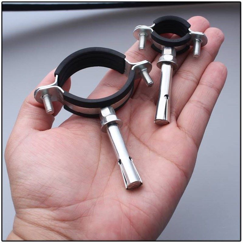 新款包胶吊码膨胀卡PPR抱卡箍固定管扣拉爆丝攻管卡镀锌水管支架