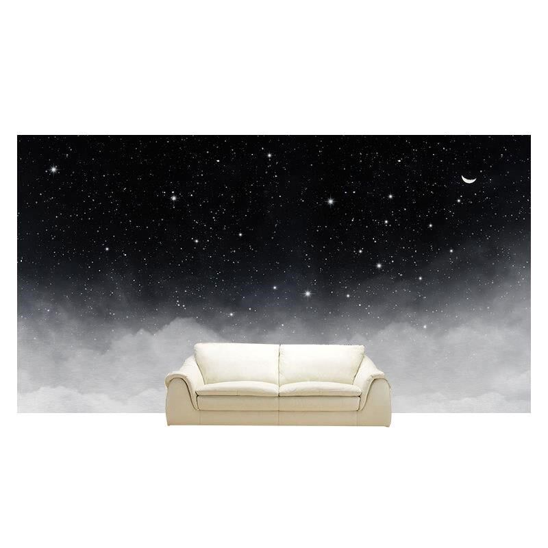 星空壁纸宇宙夜空酒吧黑色墙布背景影院装饰喷绘天花板星空顶墙纸