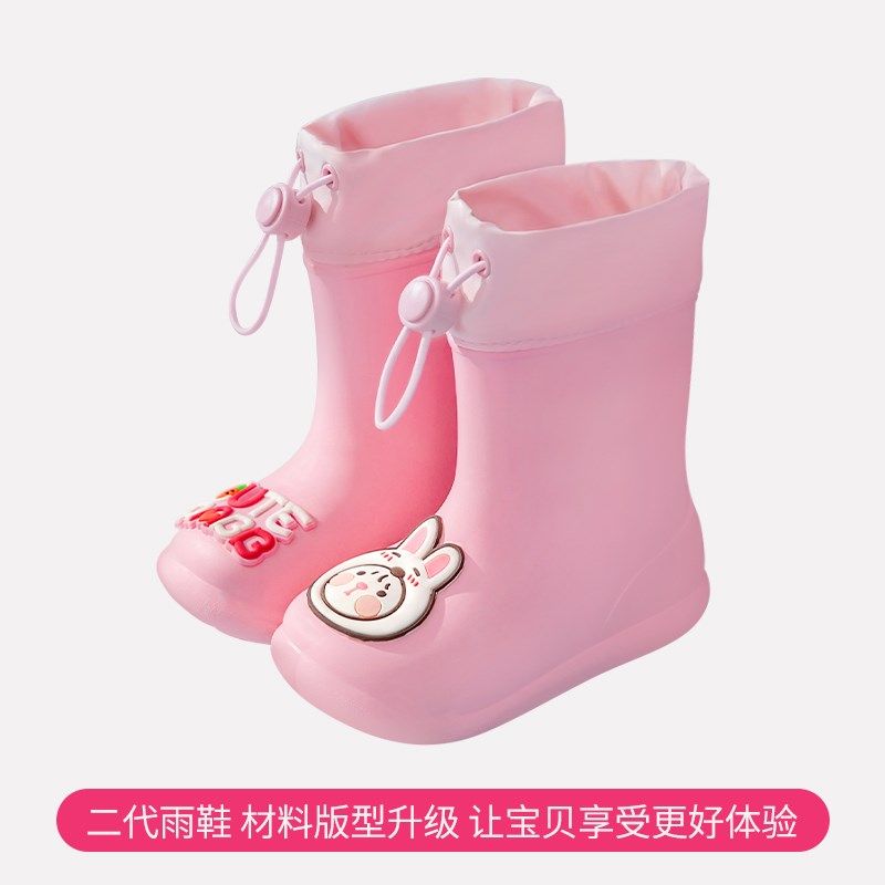 新款儿童雨鞋高筒男童轻便卡通小童女宝宝防滑水鞋幼儿园胶鞋雨靴