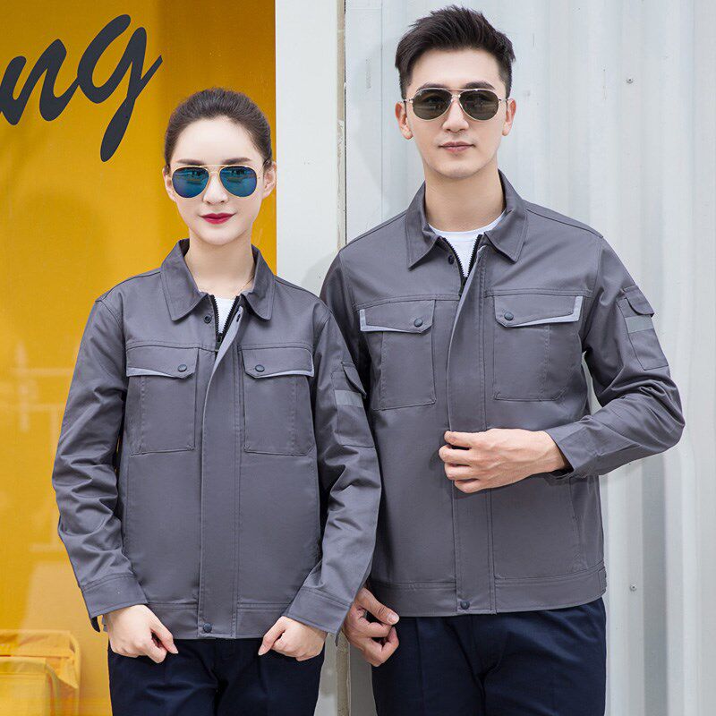 酒店工程部长袖工作服套装工程服汽修车间厂服快递员仓储工装男女