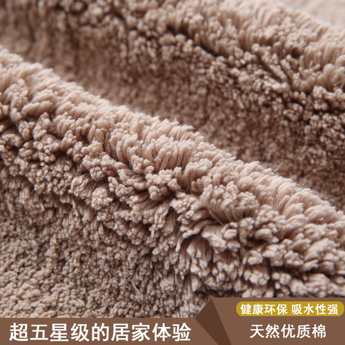 赛络纺酒店长毛地垫浴室吸水脚垫家用卧室门垫卫生间防滑地垫