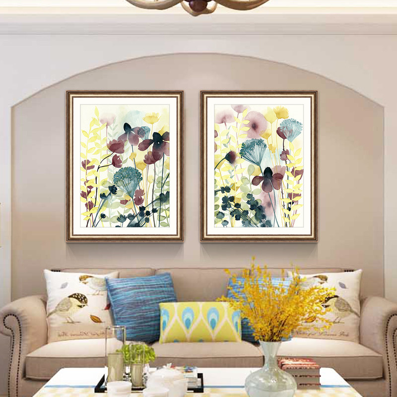 客厅挂画乡村美式装饰画现代简美沙发背景墙壁画玄关画卧室画花卉