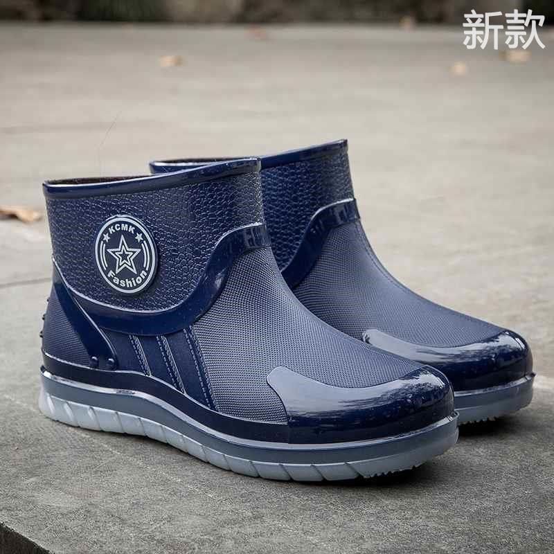 水靴保暖套鞋中低筒晴雨鞋学生工作D男防水鞋男雨鞋男雨靴胶鞋新