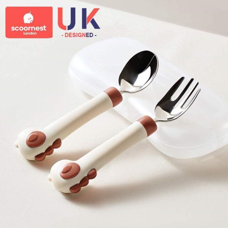 吃饭勺饭勺训练叉子勺儿童自主餐具进食婴儿叉不锈钢宝宝勺子