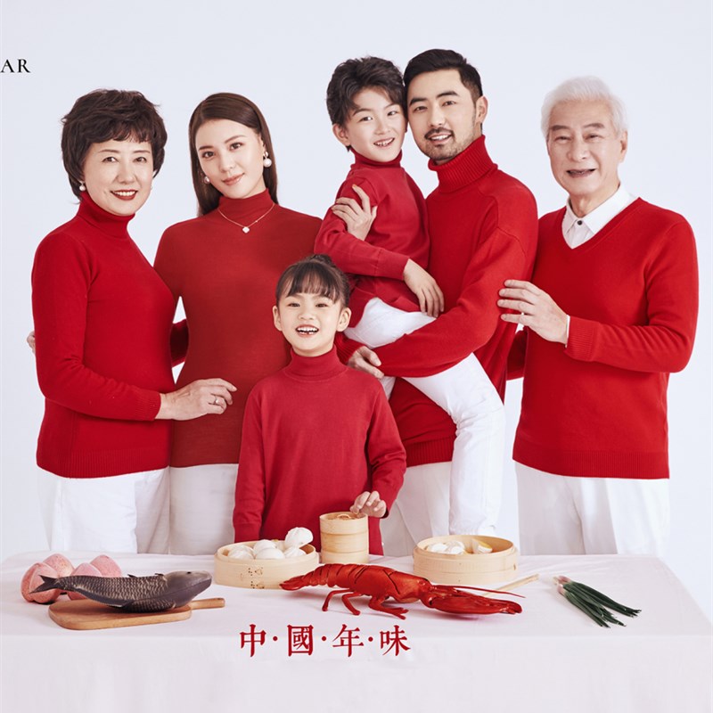 冬季新款全家福摄影主题套装一家六口韩系简约高级感亲子摄影服饰