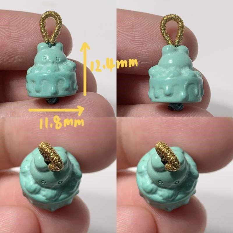 文玩款蒙a古雕刻DIY手工元荷绿松石配饰编绳件定制提溜成品绕线