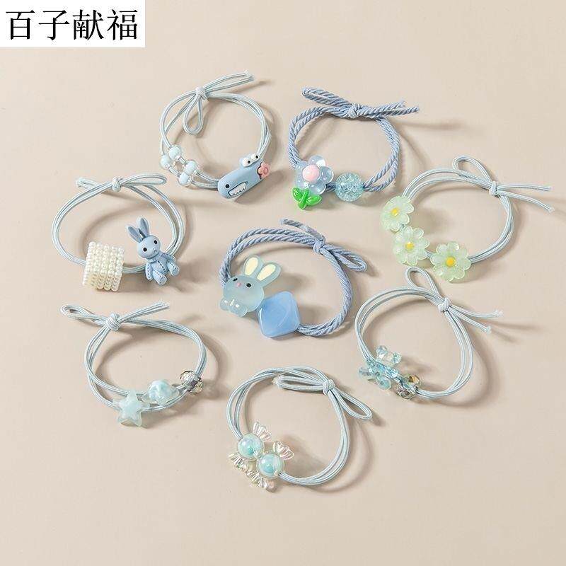 韩版甜美红少女发筋发圈可爱扎头I绳小清T新网皮高弹力绳