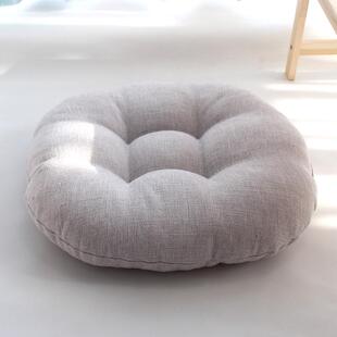 幼儿园蒲团垫瑜伽圆形地上榻屁椅垫榻打坐亚麻坐垫四季纯色加厚