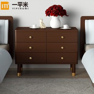 80cm全实木3抽 全尺超大6抽床头柜15